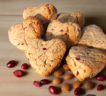 gluten free almond cranberry lovebite cookies