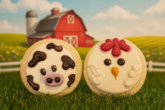 Farm Friends Sugar Cookies - decorated with organic dyes
