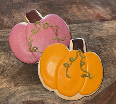 Handcrafted Autumn Pumpkin Shaped Sugar Cookies